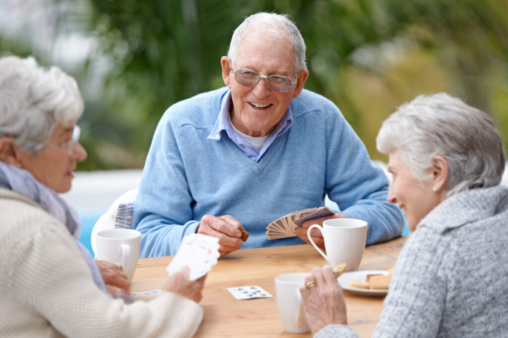 Seniors playing cards